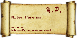 Miler Perenna névjegykártya